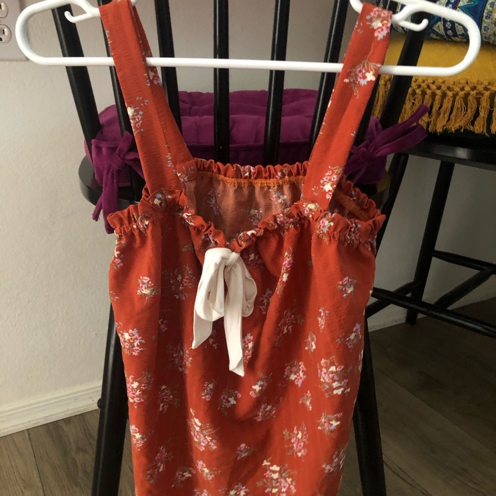 SHEIN Orange floral tank